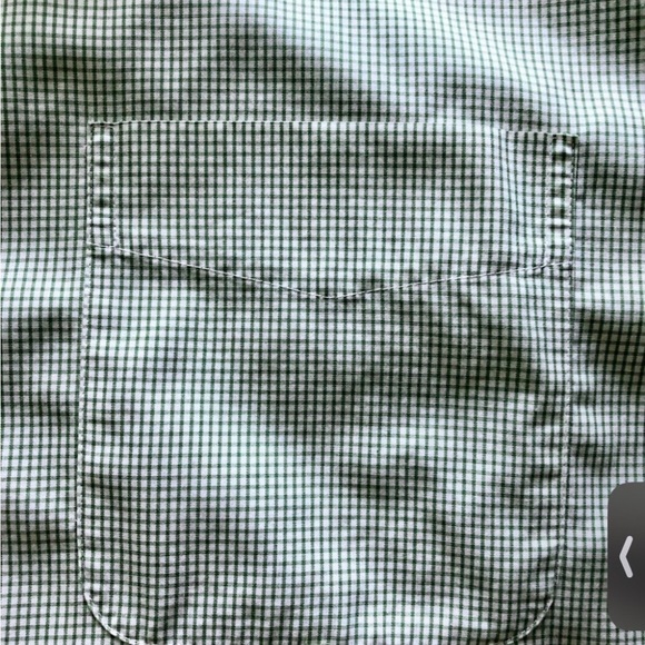 L.L.Bean Green Micro Striped Short Sleeve Button Front Shirt Size XL - Picture 3 of 8